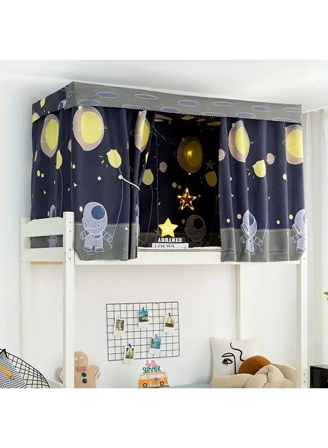 Astronaut Bed Canopy Thickened Cartoon Privacy Curtain For Home Dormitory Bunk Bed - Image 4